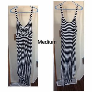 Black and White Striped Maxi Dress